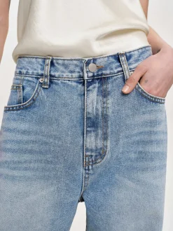 Denim-Source Unknown Long Straight-Leg Jeans, Light Vintage Blue