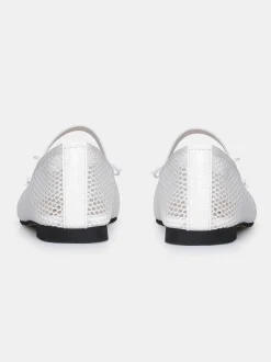 Shoes & Bags-Source Unknown Mary Jane Mesh Ballet Flats, White