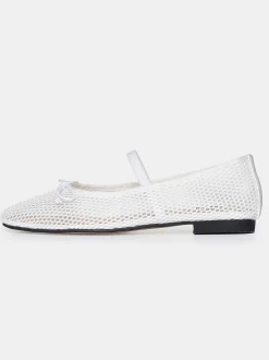 Shoes & Bags-Source Unknown Mary Jane Mesh Ballet Flats, White