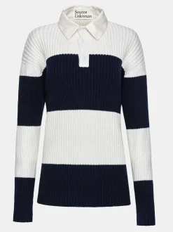 Accessories-Source Unknown Matias Oversized Knit Polo, Navy