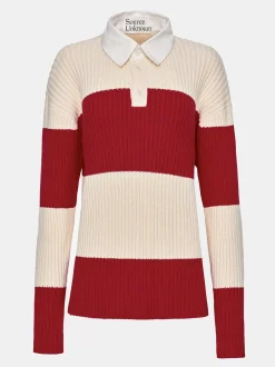 Accessories-Source Unknown Matias Oversized Knit Polo, Red