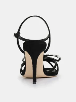 Shoes & Bags-Source Unknown Micol Open Toe Jeweled Heel Sandals, Black