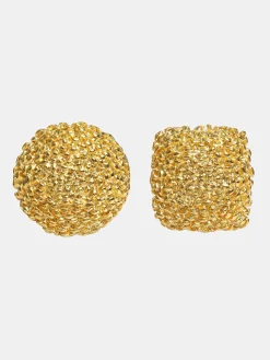 Clothing-Source Unknown Mismatched Earrings, Gold