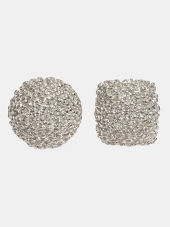 Clothing-Source Unknown Mismatched Earrings, Silver