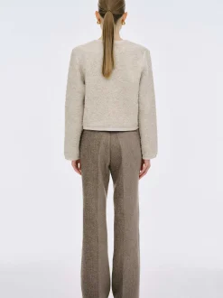 Knitwear-Source Unknown Mogador Shearing Wool Cardigan, Beige Melange