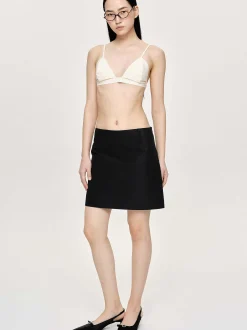 Clothing-Source Unknown Nylon Suit Miniskirt, Black
