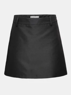 Bottoms-Source Unknown Nylon Suit Miniskirt, Black