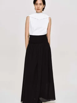 Clothing-Source Unknown Ocelia Drop Waist Maxi Skirt, Black