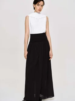 Bottoms-Source Unknown Ocelia Drop Waist Maxi Skirt, Black