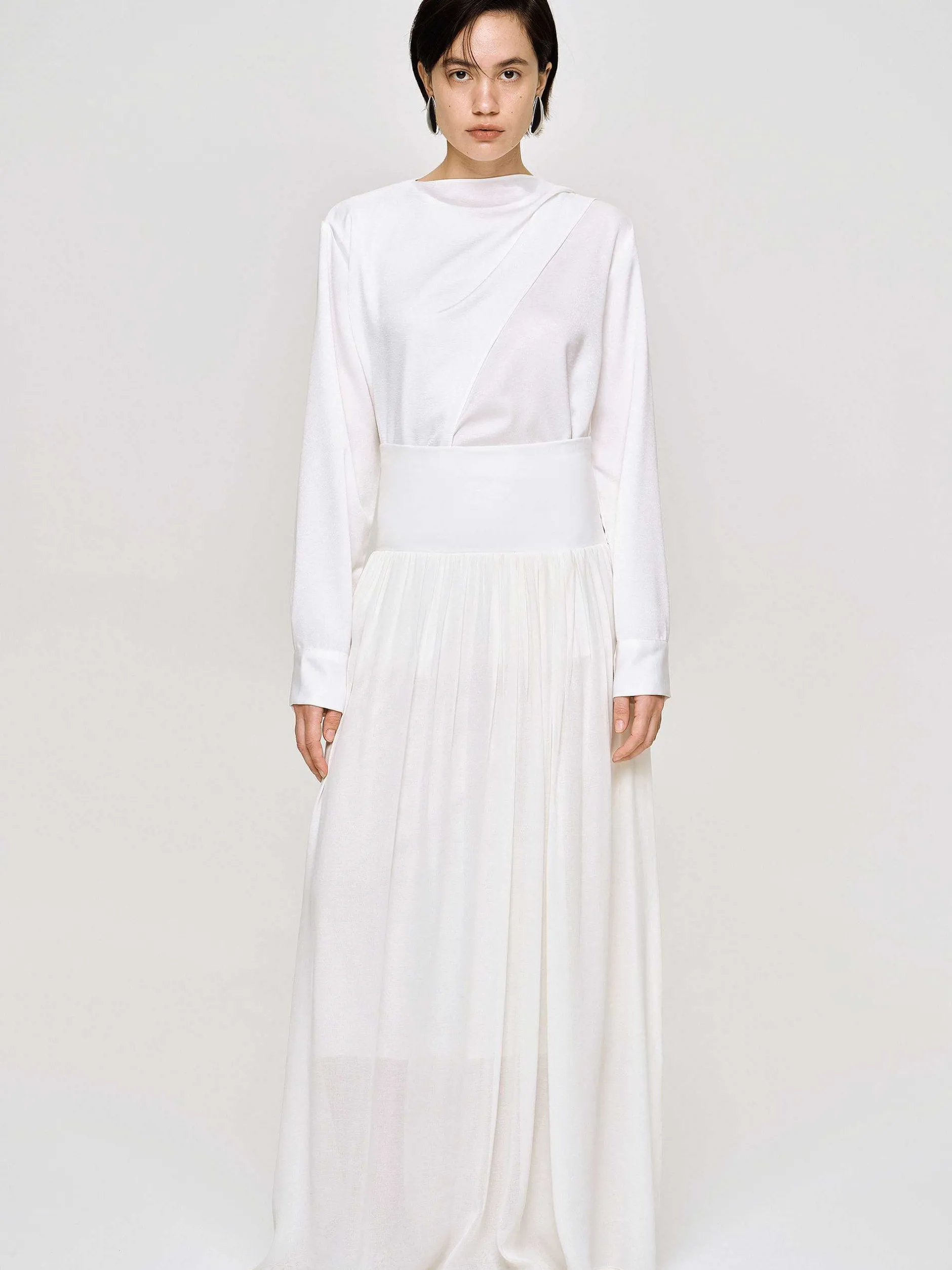 Clothing-Source Unknown Ocelia Drop Waist Maxi Skirt, White