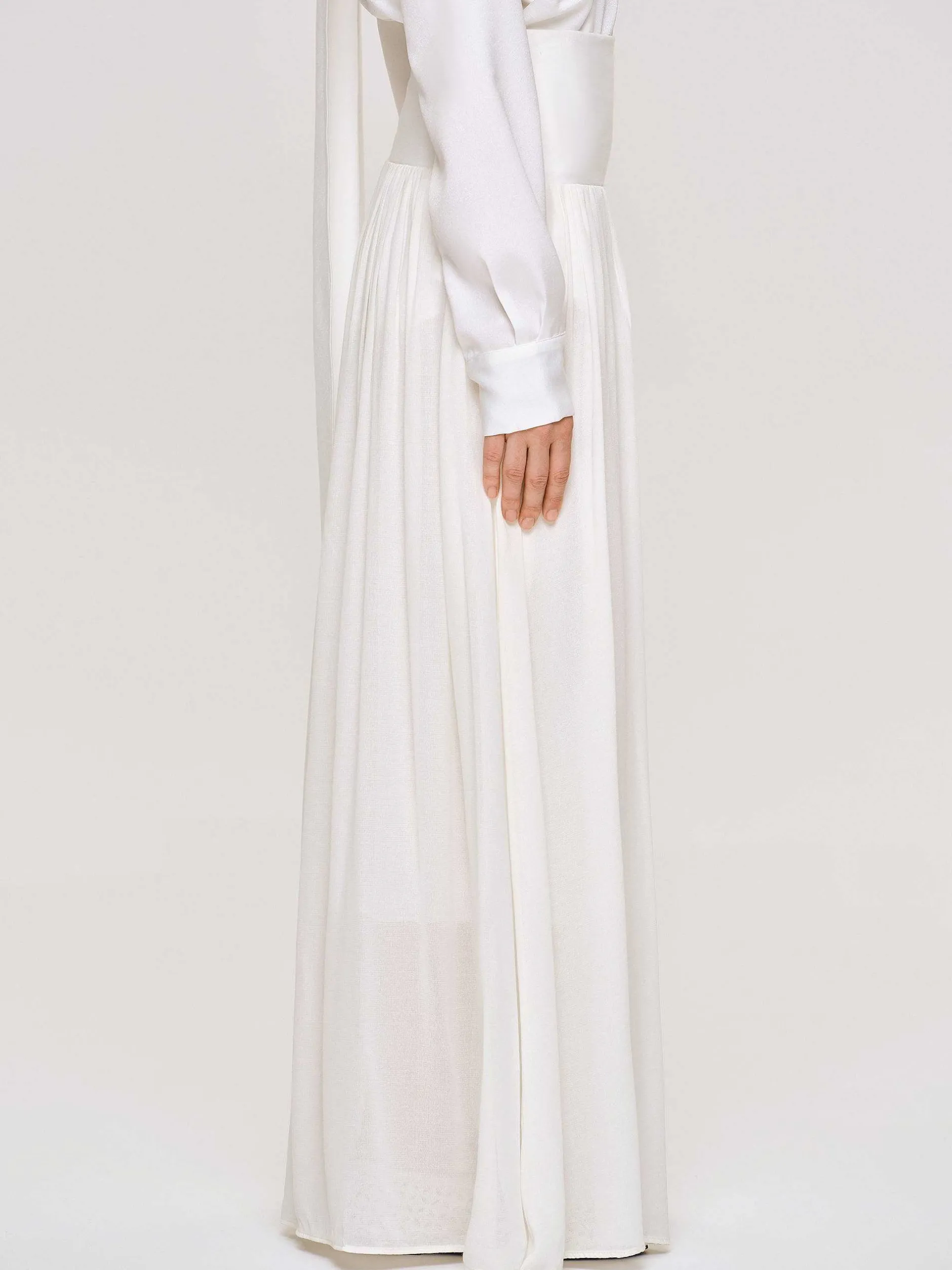 Clothing-Source Unknown Ocelia Drop Waist Maxi Skirt, White