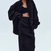 Accessories-Source Unknown Over-Fit Cotton Shirt, Black