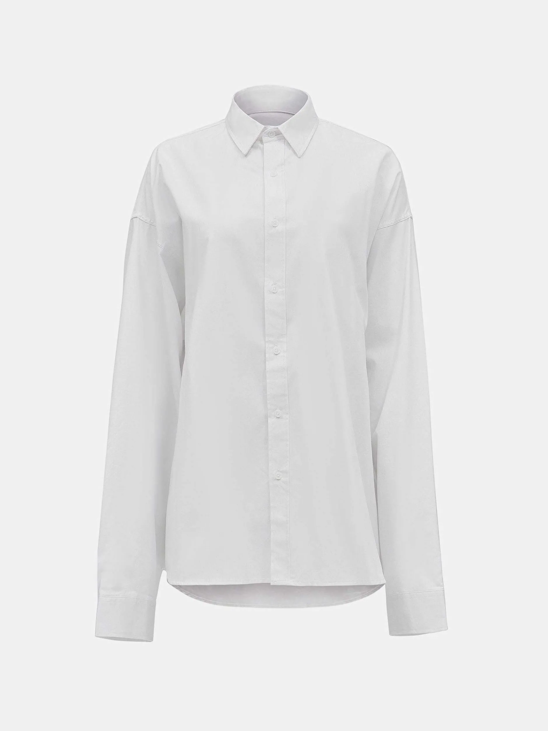 Accessories-Source Unknown Over-Fit Cotton Shirt, White