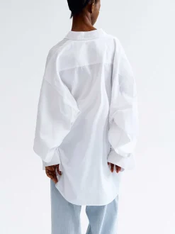 Accessories-Source Unknown Over-Fit Cotton Shirt, White