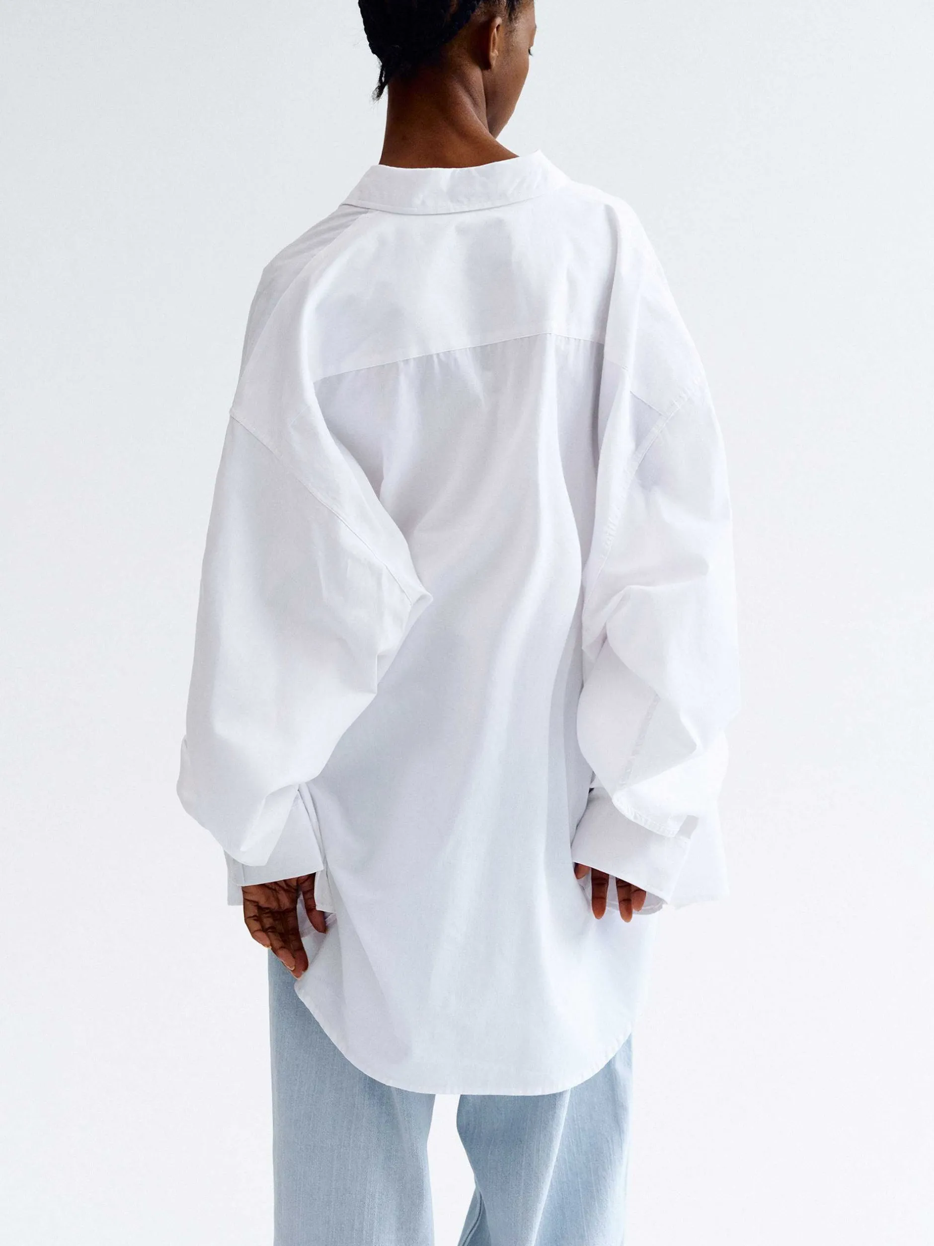 Accessories-Source Unknown Over-Fit Cotton Shirt, White