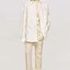 Accessories-Source Unknown Over-Fit Jacquard Shirt, Parchment