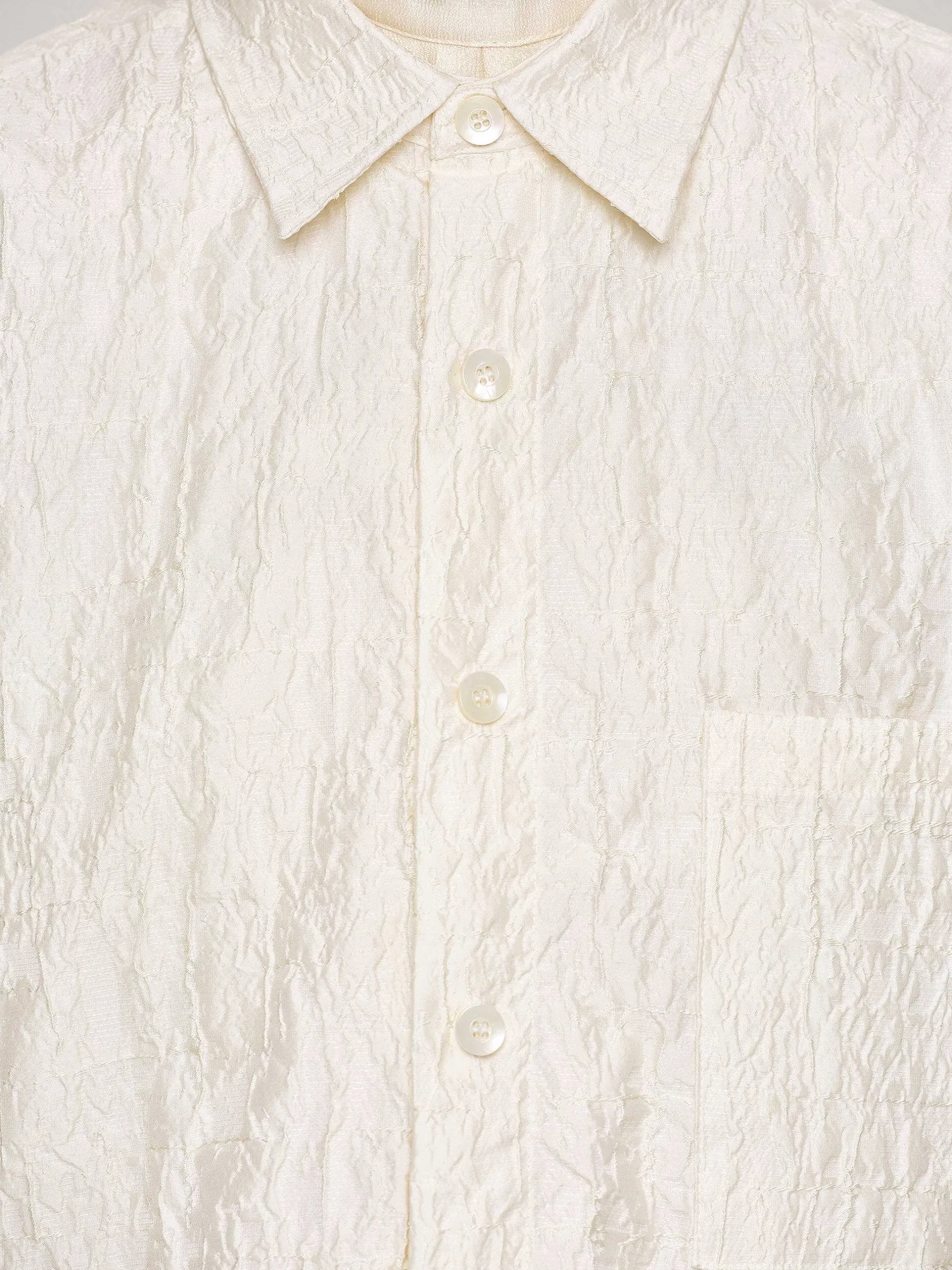 Accessories-Source Unknown Over-Fit Jacquard Shirt, Parchment