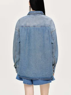 Denim-Source Unknown Oversized Denim Shirt, Tint Wash