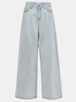 Clothing-Source Unknown Oversized Fit Jeans, Light Blue Wash