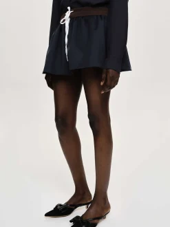 Bottoms-Source Unknown Padded-Effect Miniskirt, Navy