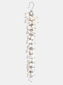 Accessories-Source Unknown Pearl Drop Earrings, White