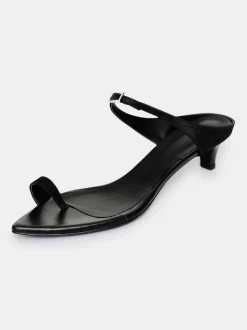 Shoes & Bags-Source Unknown Pisa Toe Ring Rhinestone Mules, Black