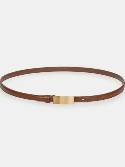 Accessories-Source Unknown Plate Buckle Leather Belt, Saddle