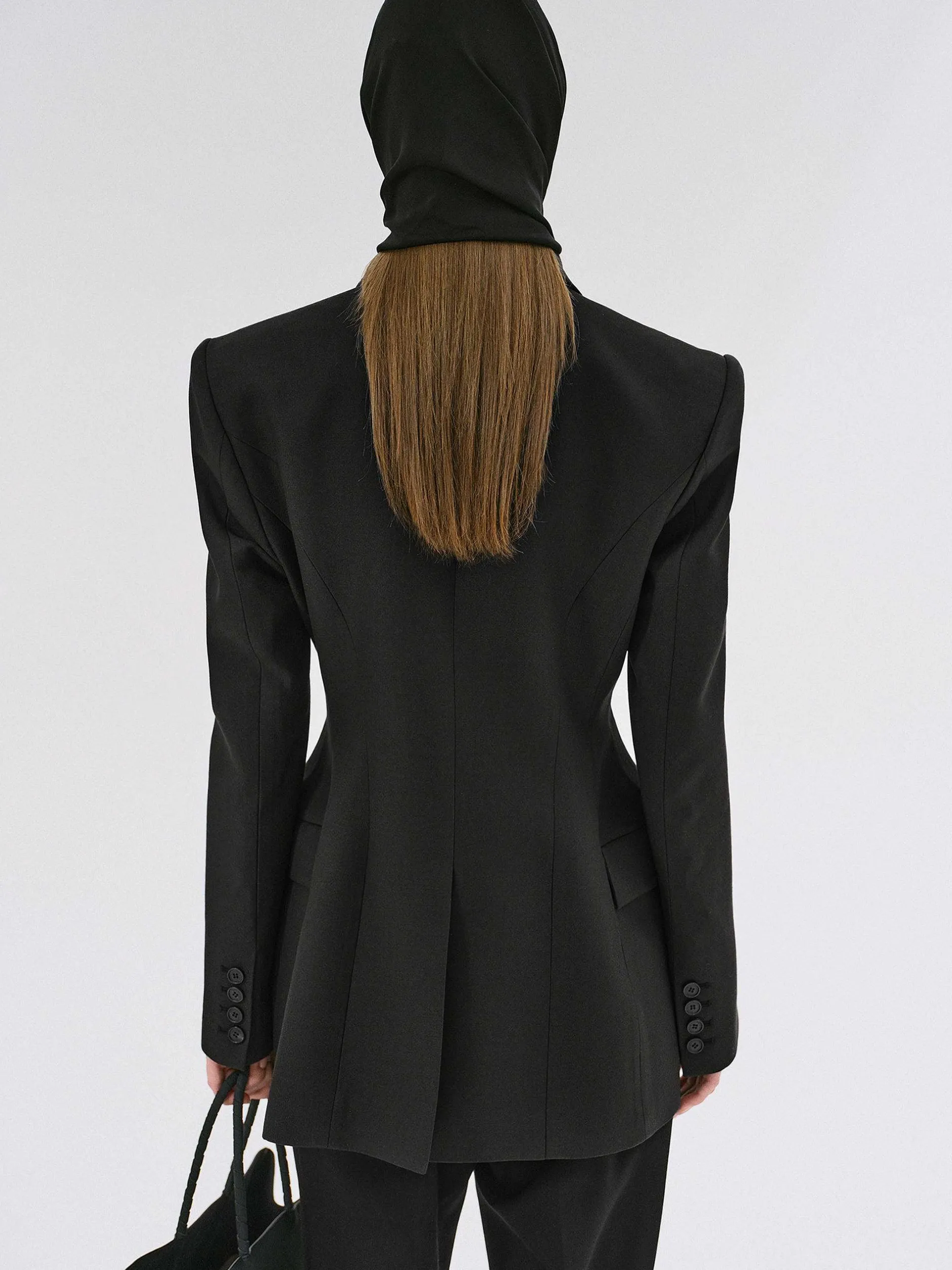 Clothing-Source Unknown Poldo Hourglass Blazer, Black