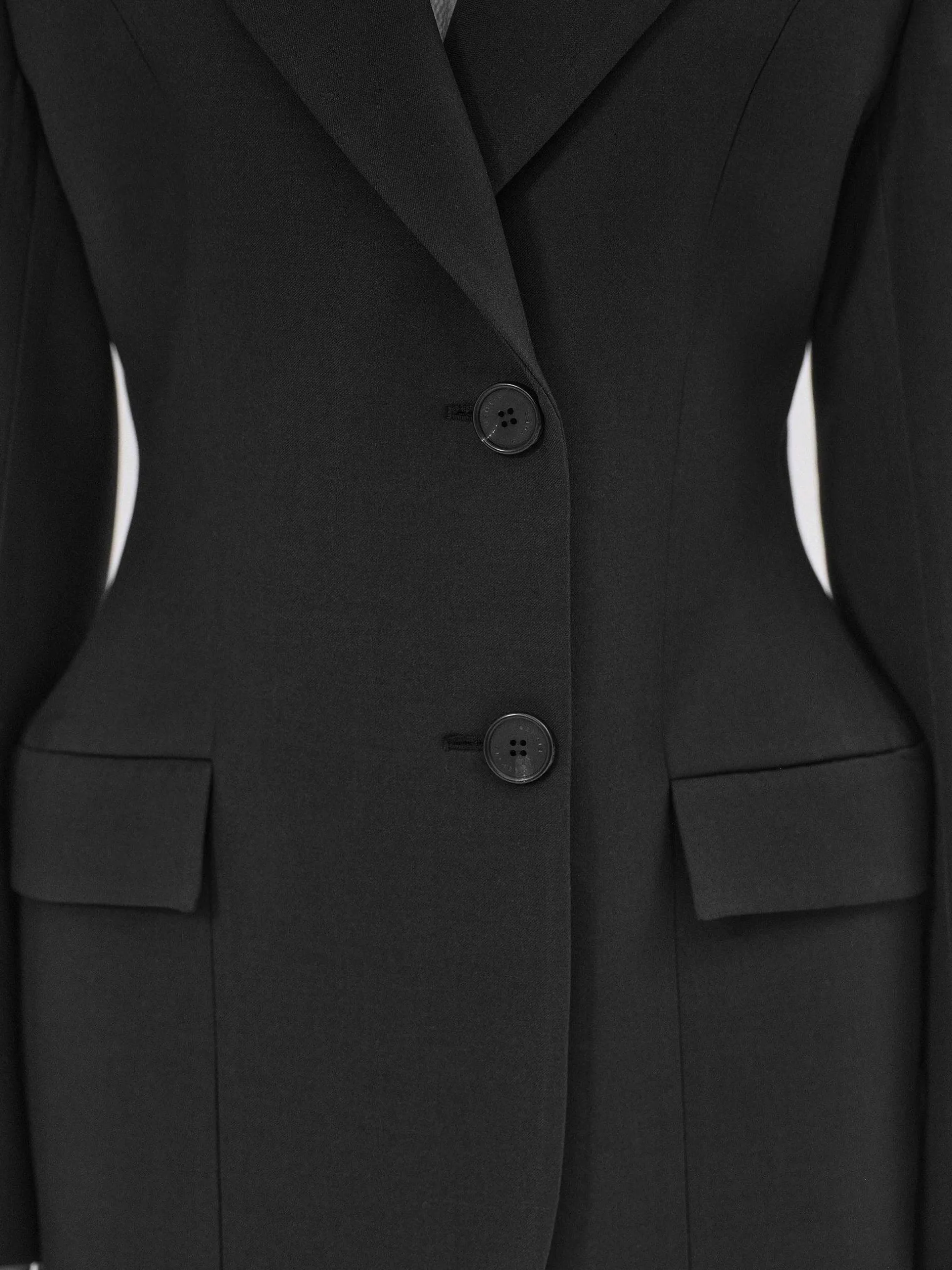Clothing-Source Unknown Poldo Hourglass Blazer, Black