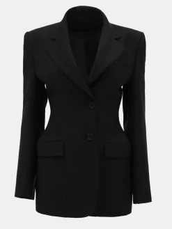 Outerwear-Source Unknown Poldo Hourglass Blazer, Black