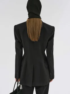 Outerwear-Source Unknown Poldo Hourglass Blazer, Black