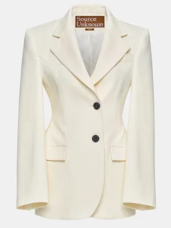 Outerwear-Source Unknown Poldo Hourglass Blazer, Cream