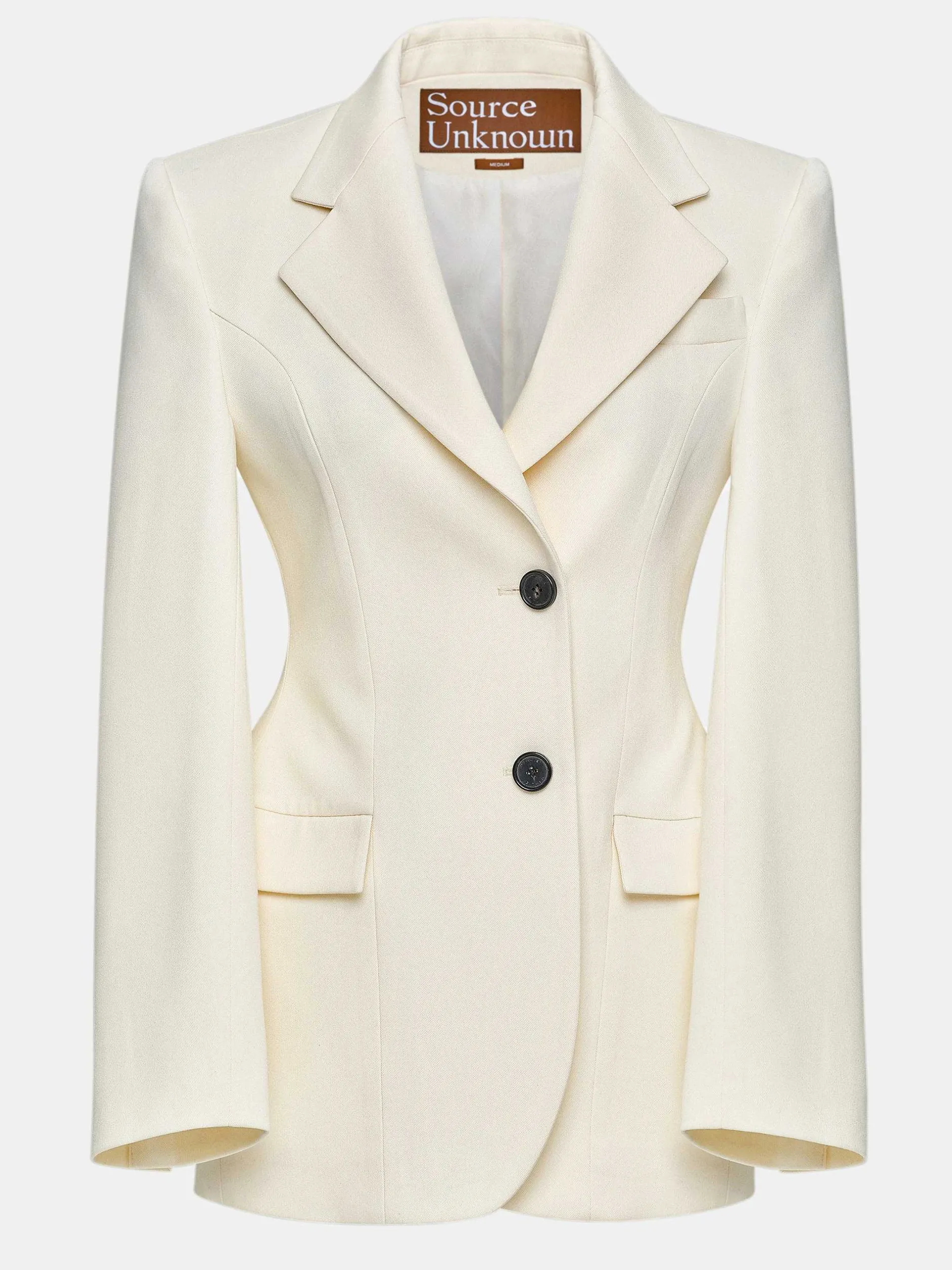 Outerwear-Source Unknown Poldo Hourglass Blazer, Cream