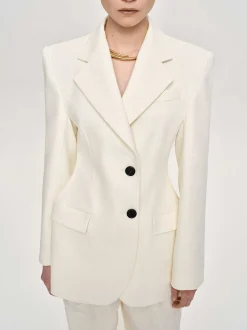 Clothing-Source Unknown Poldo Hourglass Blazer, Cream
