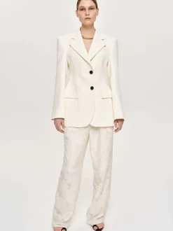 Clothing-Source Unknown Poldo Hourglass Blazer, Cream