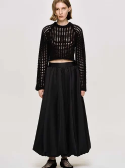 Clothing-Source Unknown Reef Net Knit Top, Black