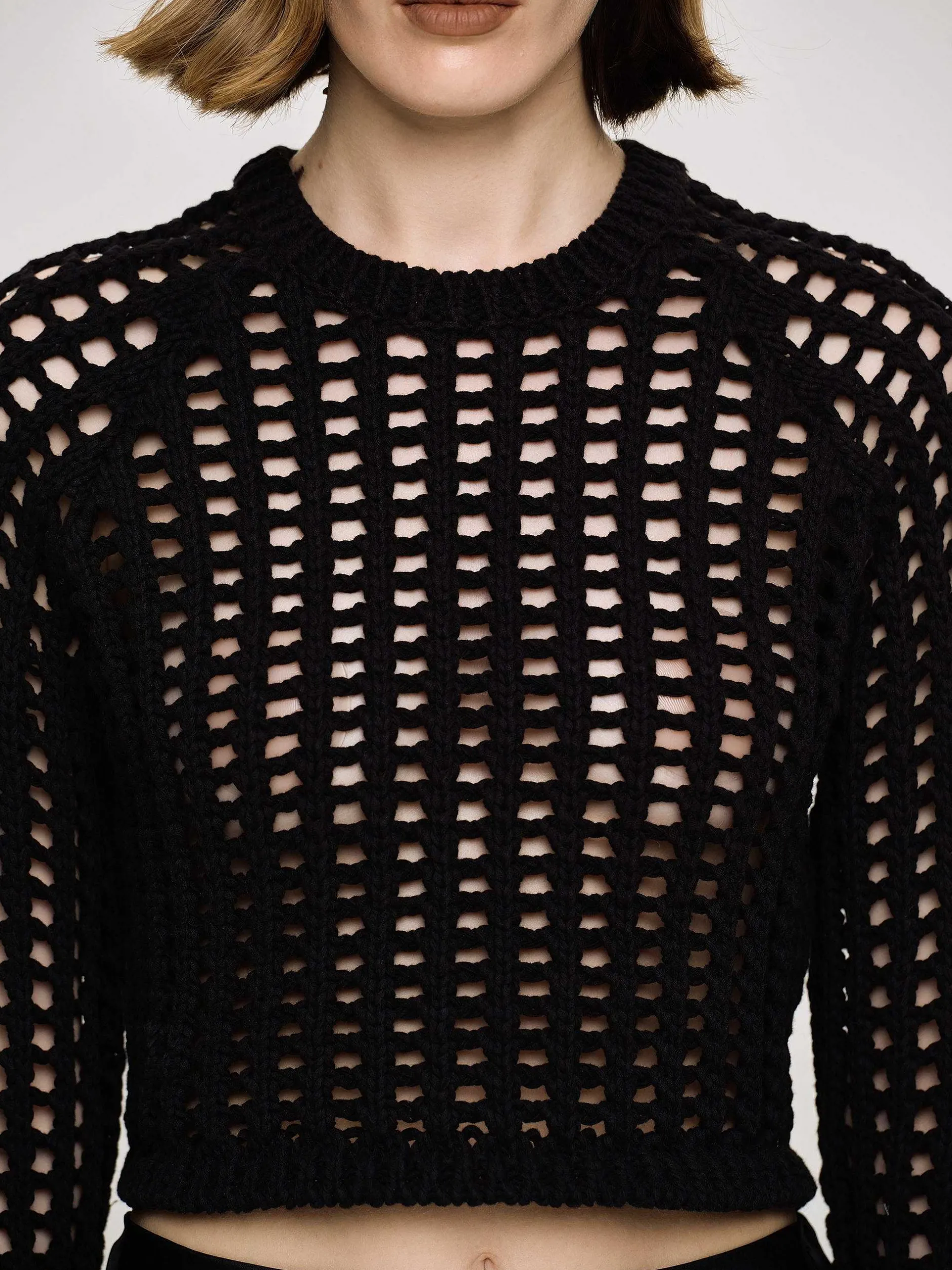 Clothing-Source Unknown Reef Net Knit Top, Black