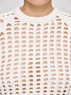 Clothing-Source Unknown Reef Net Knit Top, Ivory