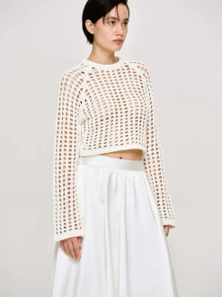 Clothing-Source Unknown Reef Net Knit Top, Ivory