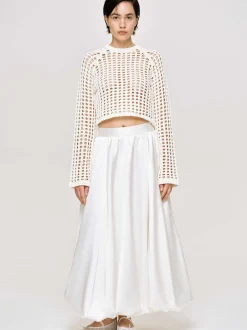 Knitwear-Source Unknown Reef Net Knit Top, Ivory