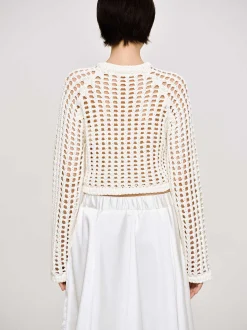 Knitwear-Source Unknown Reef Net Knit Top, Ivory