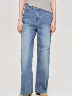 Denim-Source Unknown Relaxed Straight Jeans, Mid Wash