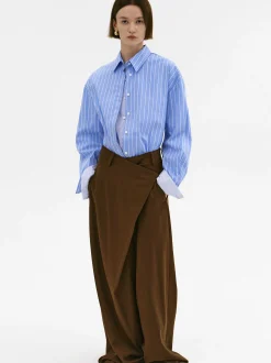 Bottoms-Source Unknown Rennert Criss Cross Trousers, Saddle Brown