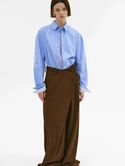 Bottoms-Source Unknown Rennert Criss Cross Trousers, Saddle Brown