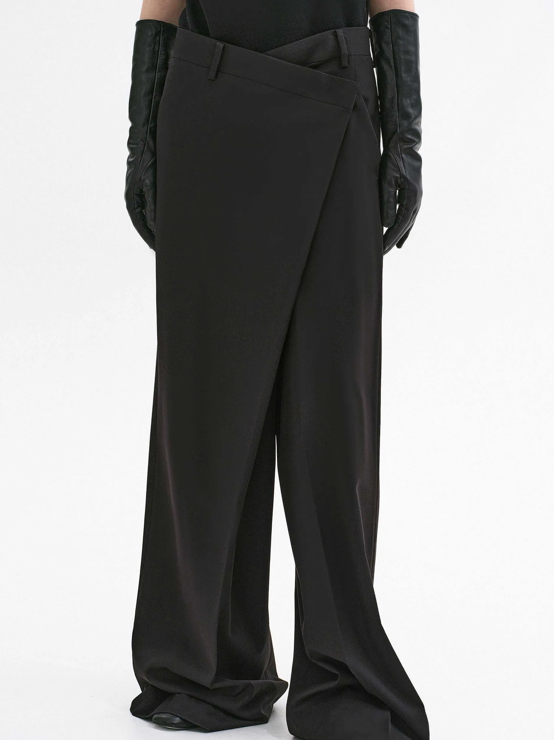 Clothing-Source Unknown Rennert Criss Cross Trousers, Black
