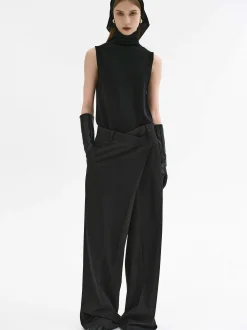 Clothing-Source Unknown Rennert Criss Cross Trousers, Black