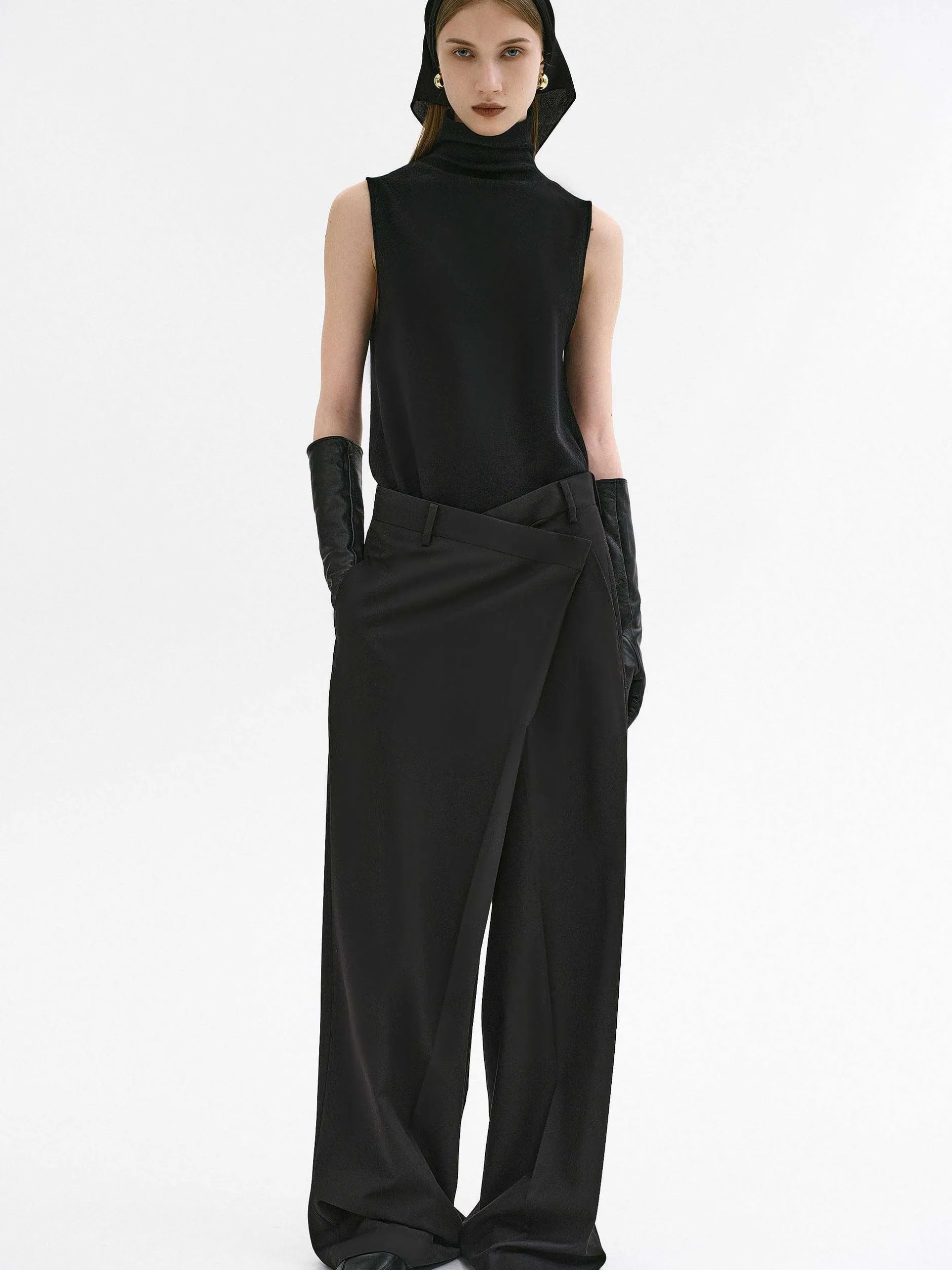 Clothing-Source Unknown Rennert Criss Cross Trousers, Black