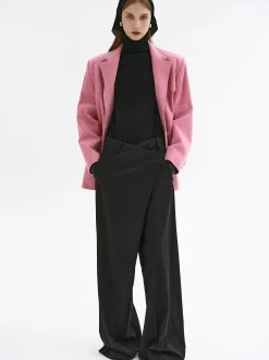 Bottoms-Source Unknown Rennert Criss Cross Trousers, Black