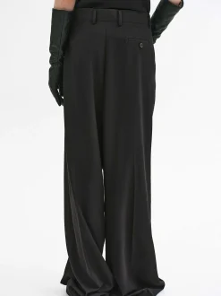 Bottoms-Source Unknown Rennert Criss Cross Trousers, Black