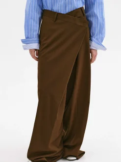 Clothing-Source Unknown Rennert Criss Cross Trousers, Saddle Brown